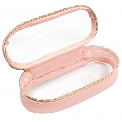 FFpaw Clear Makeup Brush Holder, Travel Makeup Brush Pouch Makeup Brush Bag Organizer Makeup Brush Travel Case with Zipper Waterproof Makeup Travel Case Cosmetic Bag for Women