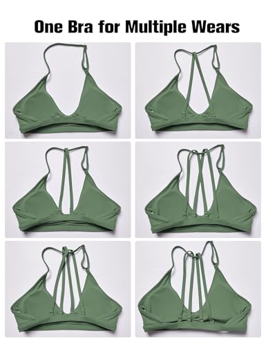 Image of YEOREO CoreFlex Workout Sports Bras for Women Padded Strappy Open Back Gym Bra Light Impact Criss Cross Yoga Crop Top