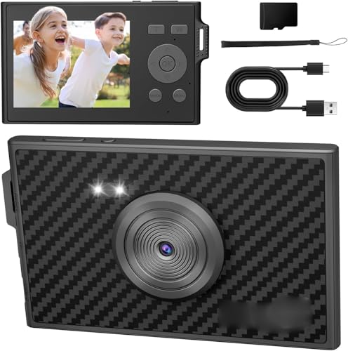 Image of Ultra Thin 48MP Digital Camera for Kids, 16X Zoom, FHD 1080P Anti-Shake, Compact & Portable Point-and-Shoot Camera for Children, Teens, and Students with 32GB SD Card