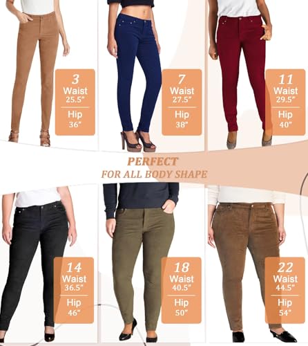 Hybrid & Company Super Comfy Stretch Women 5 Pockets Corduroy Skinny Pants4