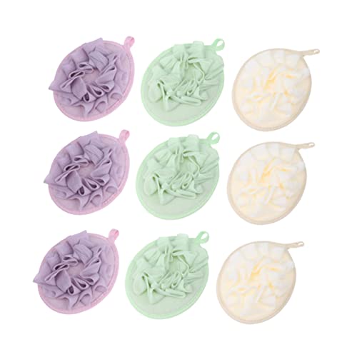 SHERCHPRY 9Pcs Soft Bath Flower Bath Puff Solid Sponge for Relaxing Shower Experience Durable and Bathing Accessories Colors Each