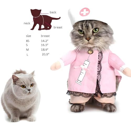 NACOCO Dog Cat Nurse Costume Pet Nurse Clothing Halloween Jeans Outfit Apparel (XS) - image 3
