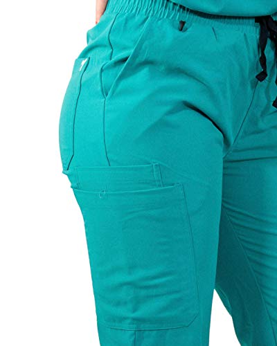 Image of Mim Jogger Scrub Pants for Women, Skinny Leg Joggers, Burgundy, Black, Navy Blue, Green