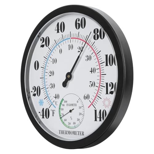 Thermomètre hygromètre mural en ABS compact intérieur et extérieur