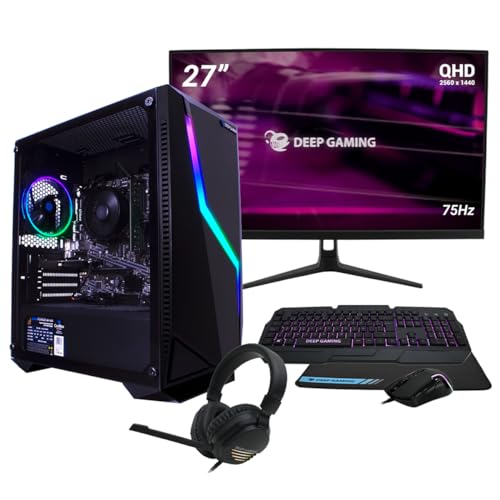 Deepgaming - Pc Gaming Completo Amd Ryzen 5 5600g 6x4.4ghz Gtx 1650 32gb Ddr4 1tb M.2 Ssd Wifi Ubuntu Monitor 27 Qhd Hdr Teclado, Ratón, Cascos, Mousepad Ordenador De Sobremesa Deepgaming - Pc Gaming Completo Amd Ryzen 5 5600g 6x4.4ghz Gtx 1650 32gb Ddr4 1tb M.2 Ssd Wifi Ubuntu Monitor 27 Qhd Hdr Teclado, Ratón, Cascos, Mousepad Ordenador De Sobremesa
