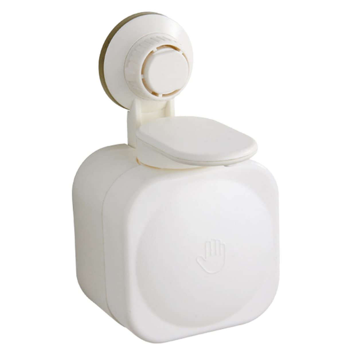 Gatuida Dispensador de Jabón para Pared y Gel de Ducha, Capacidad Grande, Plástico Abs Blanco, Ventosa sin Taladro, para Baño y Cocina, Montaje Fácil, 1 Unidad