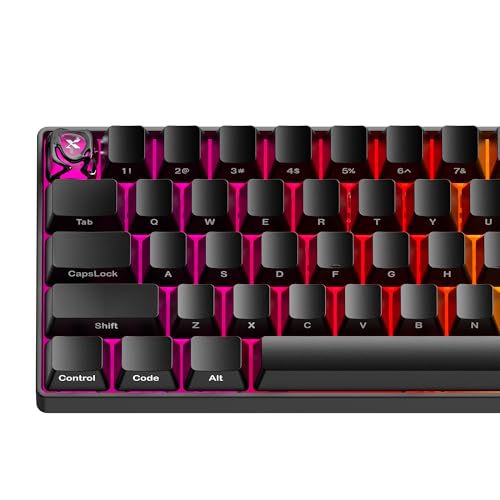 Image of GMKWTL XVX Black Custom Keycaps, Metal Liquid Transparent Key caps, 1U Keyboard Keycaps Replacement for Mechanical Keyboard