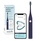 Playbrush Smart One, elektrische Schallzahnbürste mit smarter Mundhygiene-App, 3 Putzprogramme, 1 Aufsteckbürste, 3 Wochen Akku, navy