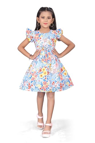 Image of Girls Pure Cotton Soft Frock with Astar, Printed Multicolor for Girl Child