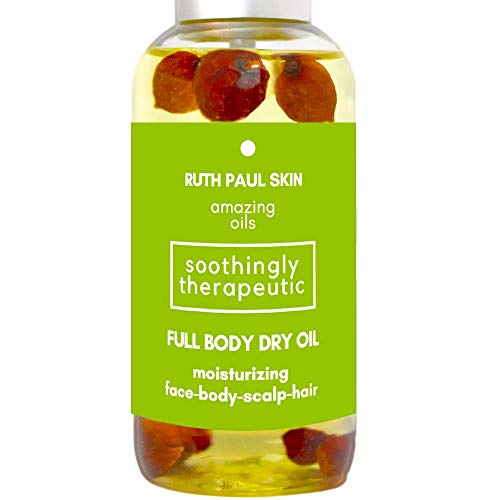 Full Body Oil Moisturizing Oil For Normal to Dry Skin Face Hair Cuticle Scalp Nails. Essential Oils, Coconut, Argan, Jojoba, Sweet Almond Oils, Organic Rose Hip Seed, Quick Dry Oil for Women & Men 4oz