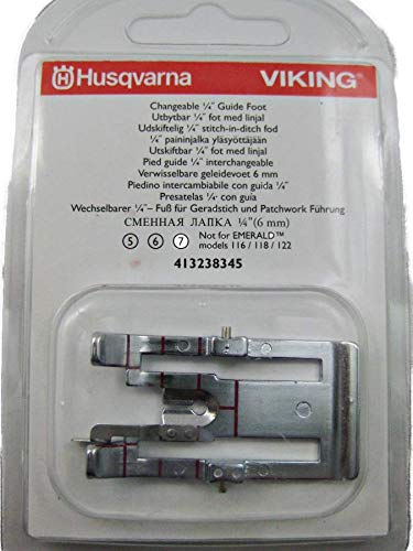 BlueArrowExpress Changeable 1/4” Guide Foot 413238345 for Viking Husqvarna (not for Emerald 122, 118 and 116 Machines)