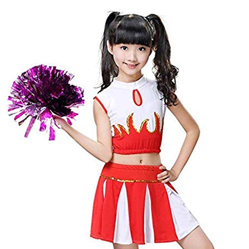 riou Disfraz de Animadora de Niñas Niño de Escuela Fiesta de Carnaval Fiesta Cosplay Competencia Lindo de Tutú Vistoso Tops+Falda