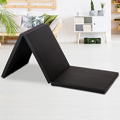 3 Folding Gymnastics Tumbling Mat - 2 Inch Thick All-Purpose Exercise Mat for Home Workout, Yoga,...