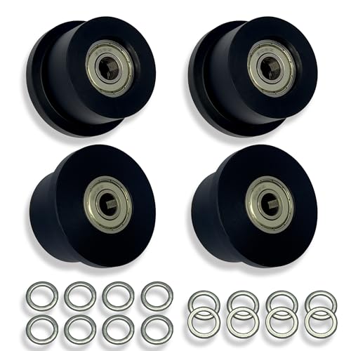 Upgraded Machined Wheels/Rollers Compatible with Total Gym Replacement Parts for 1000 1100 1400 1500 1600 1700 1800 1900 Achiever Force Gold Max Platinum Plus Pro Supra Supreme Ultima Ultra XLI 4Pcs