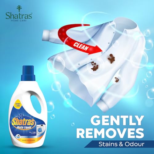 Image of SHATRAS Matic liquid Detergent for fabric care, 100% Tough Stain Removal In Front Load Machines, For All Types Fabric (Blue 8)