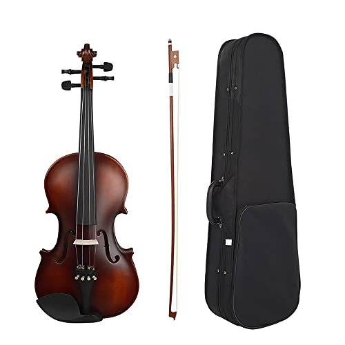 Av-590 Tamaño Completo 4/4 Violín Tilo Cuerpo Cabeza Ébano Diapasón Clavijas Mentonera Cordal Para...