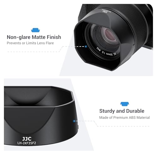 Image of JJC Lens Hood for Fuji XF 35mm F2 R WR, XF 23mm F2 R WR, XC 35mm F2 Lens | Bayonet, No Vignetting, Replaces Fujifilm LH-XF35-2 Lens Hood, Not Affect to Use 43mm Lens Filter and Lens Cap