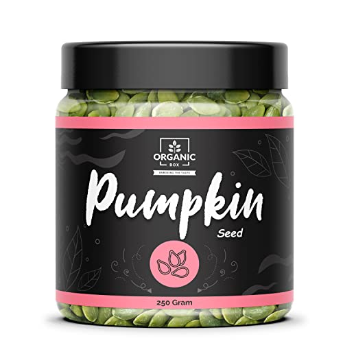 Image of Organic Box 100% Natural & Premium Pumpkin Seeds - Raw Pumpkin Seeds for Eating | Immunity Booster and Protein Rich Seeds | Healthy Diet Snacks 250gm - Diwali Gift Pack