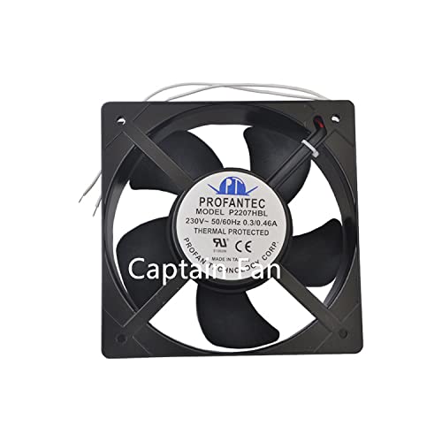 P2207HBL PROFANTEC - Ventilador de refrigeración axial de 230 V 0,3 A, 205 x 205 x 72 mm, para armario de control eléctrico