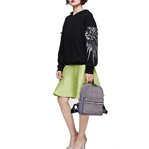 Mochila feminina Maserfaliw, mochila brilhante, mini mochila feminina de couro sintético moderna com