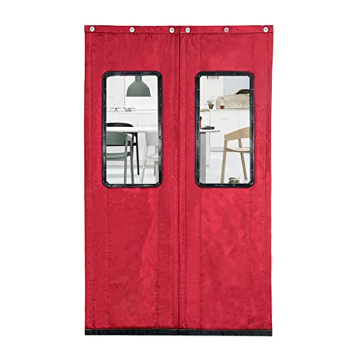 ZDDZ Sichtbarer Isolierter Türvorhang Magnetischer Thermischer Türvorhang Aus Pu-Leder für Terrasse Küche Schlafzimmer Klimaanlage Warm Und Winddicht Cover