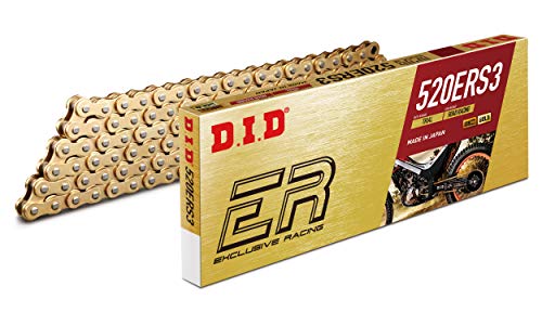 Cadena Did 520ERS3 de moto con 110 eslabones dorados para kit de arrastre deportivo