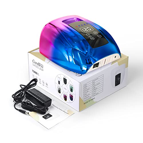 Mini Lop Cordless Uv Led Nail Lamp, 90W Gel Nail Lamp Rechargeable Professional Nail Dryer Uv Lights For Nails With Auto-Sensor 4 Timer (Purple & Blue) #TOP7