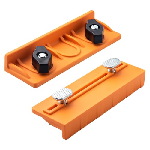 Image of POWERTEC T-Track Long Stop Kit – Universal T-Track Stop Block Set for Woodworking, Sanding, Routing, and CNC Table Applications, 2 Pack (72386)