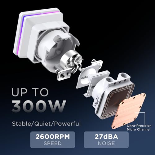 Image of ProFlow SE 360mm ARGB Black AIO CPU Cooler-Water Liquid Cooling System|4-Inch LCD Screen|320W TDP|ARGB 1850RPM PWM Cooler Fans|for Intel LGA1851 /1700 /1200 /115X AMD AM4 /AM5(White)
