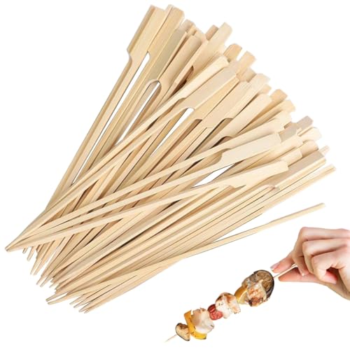 VAEIORP 50 pcs Brochettes en Bambou pour Barbecue Piques Brochettes Fingerfood en Bambou Bâtons pour Grillade Fêtes Cocktail Fruit pour L'artisanat