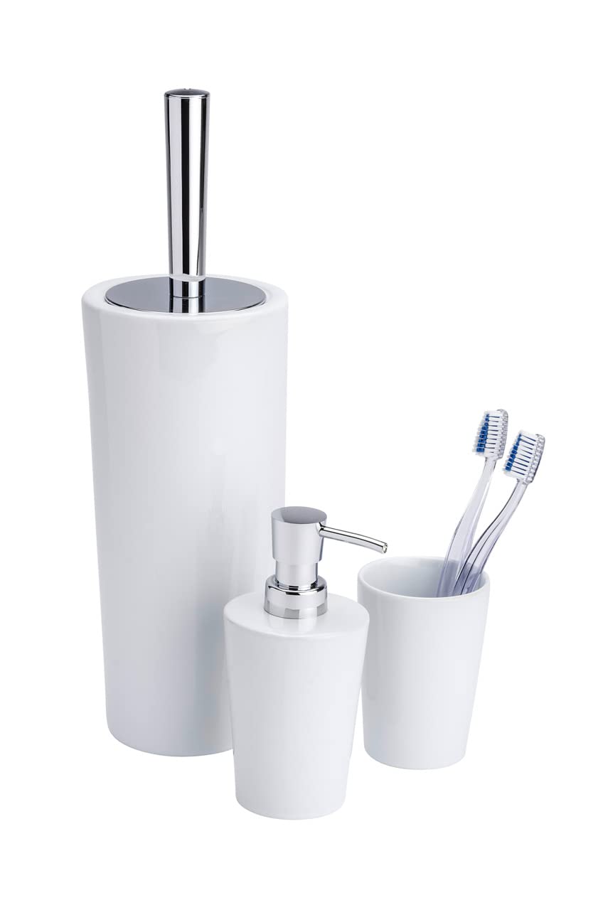 WENKO Ceramiczny dozownik mydła Coni biały – dozownik mydła w płynie, pojemność 0,3 l, ceramika, 9,2 x 16,4 x 7,8 cm, biały