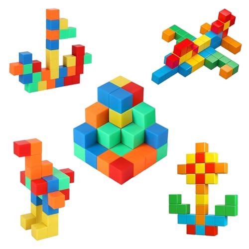 Image of Magnetic Blocks for Kids | 30 Pcs Magnetic Tiles & Building Cubes | Educational Toy for 2+ Year Old Boys | Fun Magnetic Games for Kids