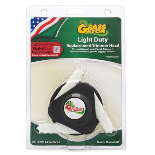 Grass Gator 3600 Bladed Trimmer Head | Universal Fit Replacement for Residential Gas Weed Eaters | Nylon Blade System | Quick Install