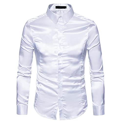 Chemise en soie homme manches longues pour rester élégant et à l'aise en coupe mince XL