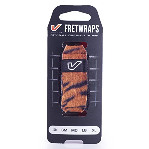Gruv Gear FretWrap, Fret Wrap, String Dampener, Bass Mute, Guitar Fret Wrap, Acoustic Mute, GruvGear, Damper, Electric Guitar FretWrap, Resonance for Tapping & Recording - Pack of 1, Tiger Small