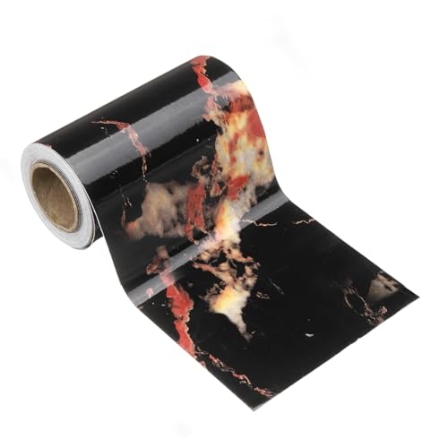 QUARKZMAN Papel Pintado Con Textura Madera Para Pared 4' x 16.4 Pies PVC Autoadhesivo Marco Texturizado Pegatina Impermeable Decoración Para Pared Para Suelo Puerta Gabinetes Cristal Negro