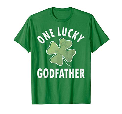 One Lucky Godfather Shirt Funny Saint Patricks Day Gift Maglietta