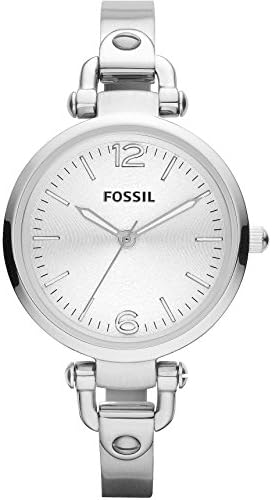 FOSSIL Damen Uhr ES5434 - Analog Quarz, Edelstahl Armband Gold, Schwarzes Zifferblatt
