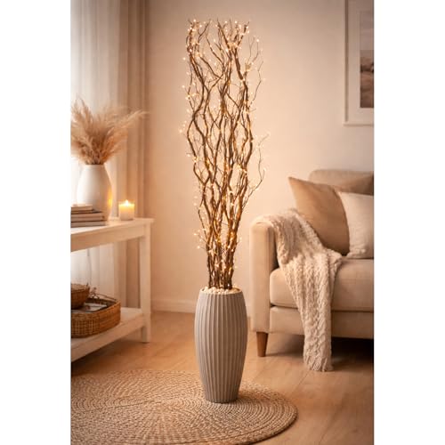 Mojawo® Lichterzweige mit 80 LEDs braun Beleuchtung Lichterkette...