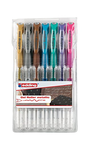 edding 2185 Crystaljelly Gel-Roller (Metallic), 7-stück (2, Doppelpack)