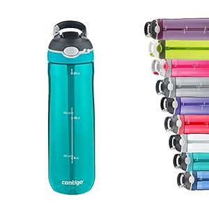 Contigo Ashland Autospout drinkfles met rietje, grote BPA-vrije kunststof waterfles, lekvrij en duurzaam, outdoor sportfles voor fietsen, joggen, wandelen, werk, school