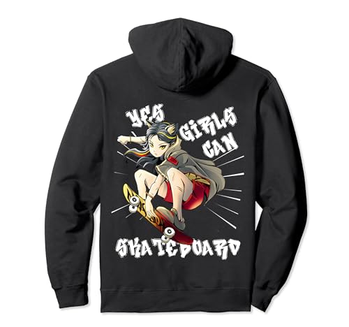 Funny Yes Girls Can Skateboard Para Skateboarding Mujeres Sudadera con Capucha