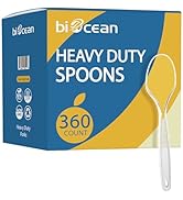 [360 Count] Clear Plastic Spoons Disposable Plastic Spoons Bulk Durable Plastic Silverware Dispos...
