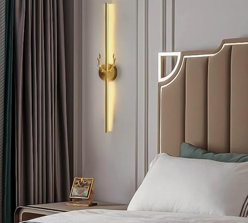 Image of Groeien Modern LED Long Wall Sconce Gold Wall Light for Bedroom Living Room Corridor Lighting Fixtures Wall Mount (DEER-23.5 INCH, 2, Count)