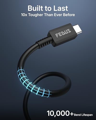 Image of FEDUS ZETTA-X8I 45W Type C to Type C Cable 1M, 5A PD PPS Super Fast Charging 2.0 Original for Samsung Galaxy S26 /S25 /S24 Ultra, iPhone 17 /16 /15 Pro, MacBook, 480Mbps Android Auto Data Sync USB C Cord