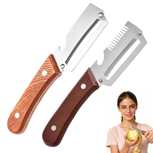 Multifunktionaler Gemüseschäler Handschäler Mit Holzgriff Sparschäler Mit Holzgriff Breite Klinge Müheloses Schälen Von Kartoffeln äpfeln Karotten öffnen Von Weinflaschen