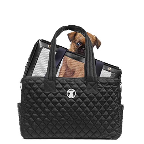Bolso de transporte para perros pequeños con base intercambiable acolchada 8