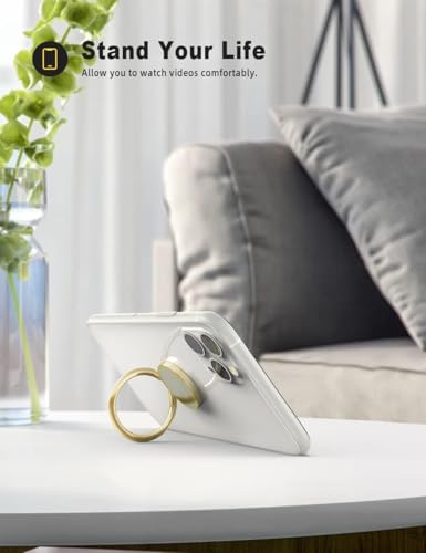 Image of Mizi Cell Phone Ring Holder Finger Grip Stand - 360 Rotation Metal Kickstand for Magnetic Car Mount, for All Smartphones & Tablets - Gold