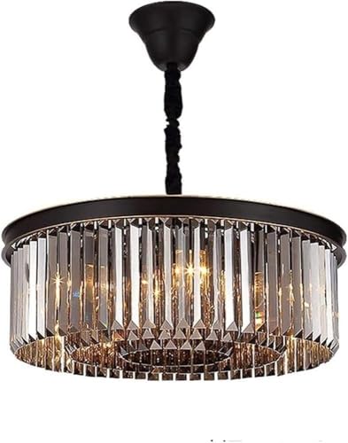 Lustre cristal K9 contemporain ZR98US pour sublimer un salon sombre à plafond haut