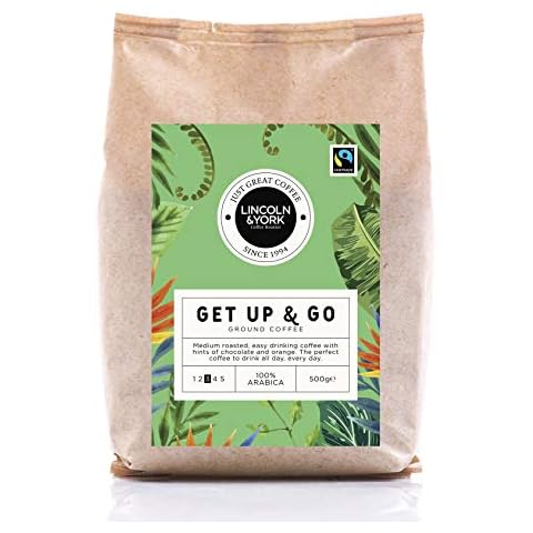 Lincoln & York Get Up & Go, 100% Arabica, South America & Ethiopian Medium Roast Ground Coffee, Fairtrade, 500g Cover
